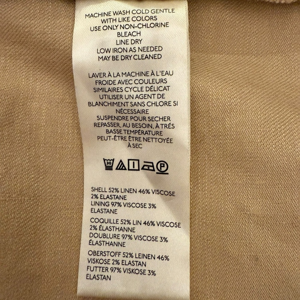 Anthropologie Linen Halter Wrap Dress Tan Size Large NWT - Picture 7 of 9